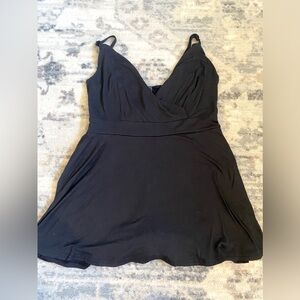 Black v neck romper.